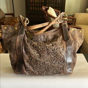 Frye Metallic Brown Sequin Shoulder Bag